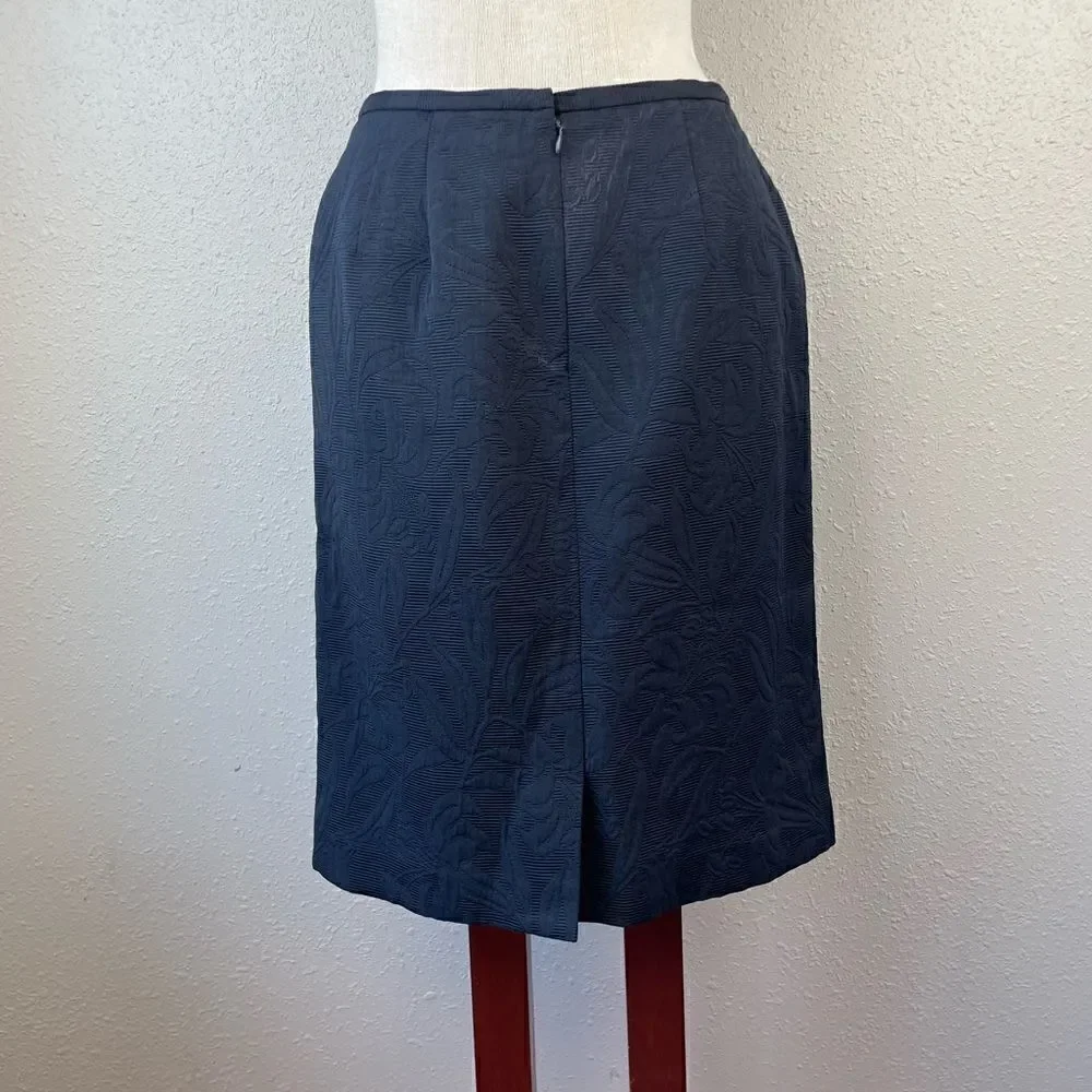 Talbots Petite Black Midi Skirt Size 10 EUC
